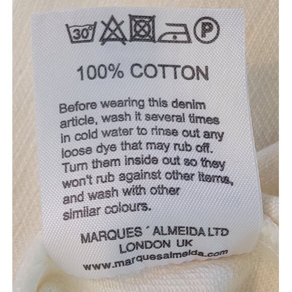 Marques ' Almeida White Denim Tunic / Mini Dress with Frayed Trim Womens Size XS - Picture 5 of 6